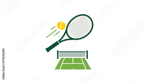 Tennis Racket Ball Court Net Dynamic Serve Game Icon