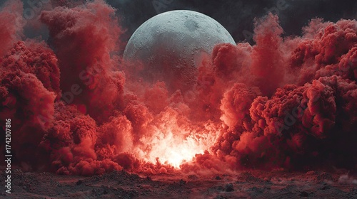 Destroyed planet, The planet is being destroyed by a meteorite attack