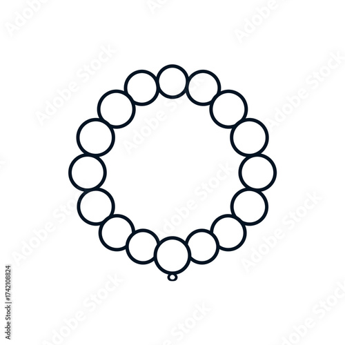 Simple Pearl Necklace Outline Illustration Elegant Jewelry Design for Digital and Print Media