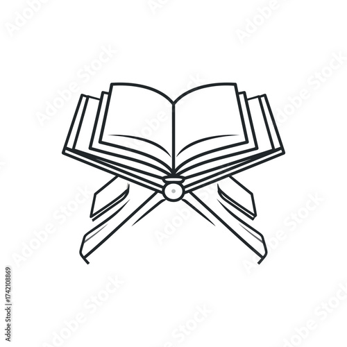 An ancient open book resting on a wooden stand, a symbol of knowledge and wisdom