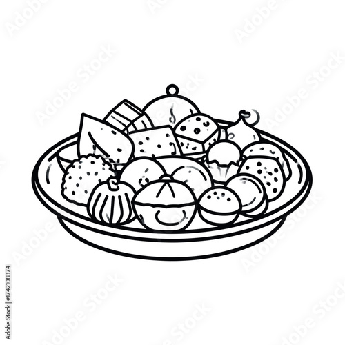 A Delightful Assortment of Food Items Artfully Arranged in a Plate