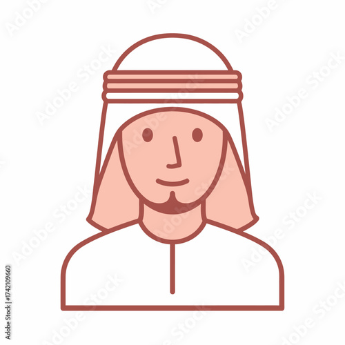 Vector Illustration of a Man in Traditional Arab Headdress A Cultural Portrait