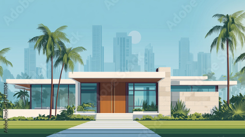 Modern new villa with city views