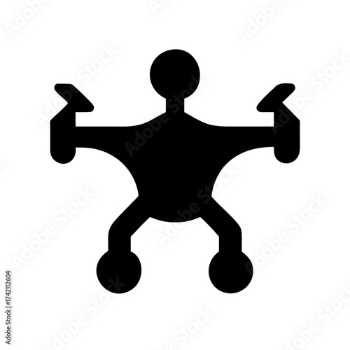 Vector art of drone icon represents unmanned aerial vehicle, technology, surveillance, or aerial photography in a simple and modern design