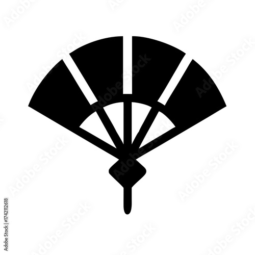 Vector art of elegant hand fan represents traditional culture, cooling, and decorative art symbol of grace, refinement, and social status in history