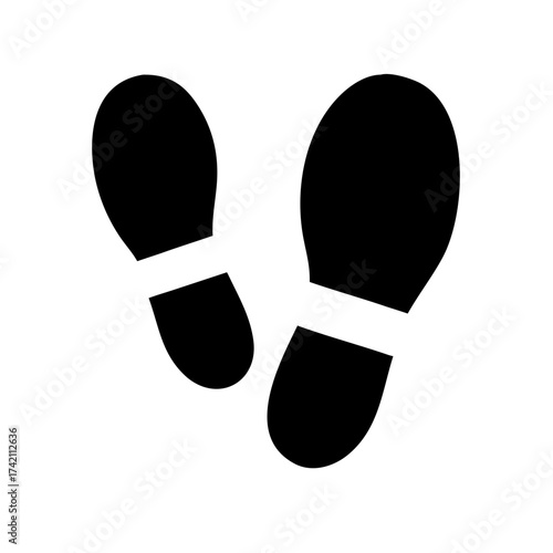 Vector art of footprint icon, representing a trace, path, or evidence of walking, suitable for travel, tracking, or activity themes