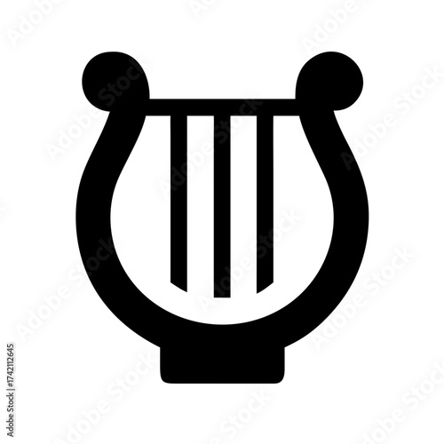 Vector art of harp musical instrument, a stringed instrument with a rich history and cultural significance, often associated with music and art