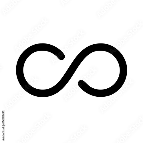 Vector art of infinity symbol represents endless possibilities, continuity, and the eternal nature of concepts like love, time, and knowledge