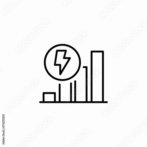 energy performance graph icon sign vector
