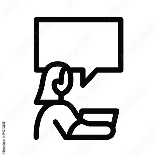 video conference, remote work and webinar outline icon vector design good for web or mobile app