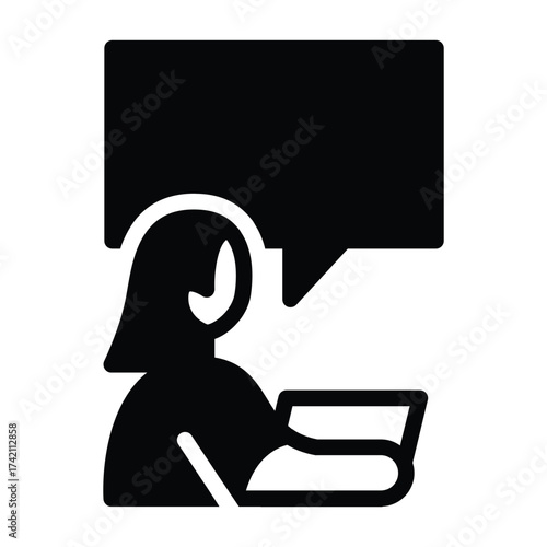 video conference, remote work and webinar solid icon vector design good for web or mobile app