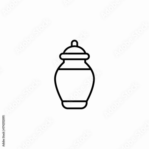funeral cremation urn icon sign vector
