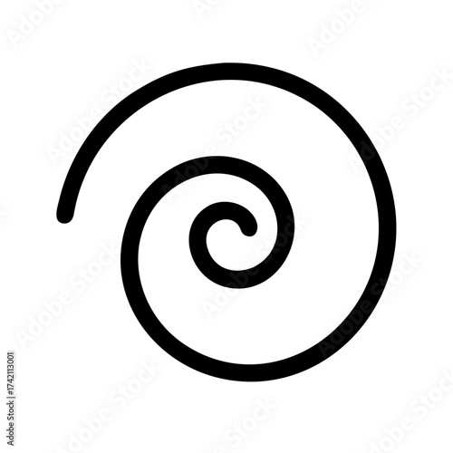 Vector art of spiral shape, a simple and elegant design element representing growth, evolution, and the natural flow of energy and movement