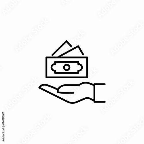 hand giving money icon sign vector