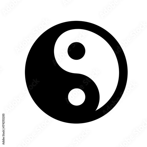 Vector art of yin and yang symbol representing balance, harmony, duality, and the interconnectedness of opposing forces in chinese philosophy