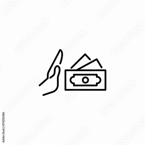 reject bribe corruption icon sign vector