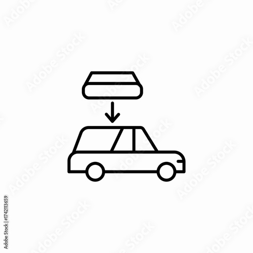 vehicle roof cargo icon sign vector
