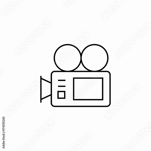 classic movie camera icon sign vector