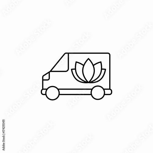 delivery flower van icon sign vector