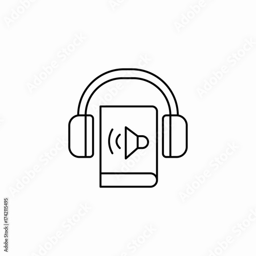 digital book listening icon sign vector