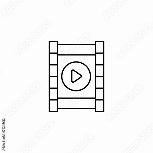 film strip play icon sign vector