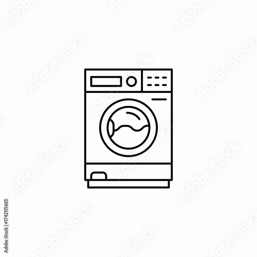 front load washer icon sign vector