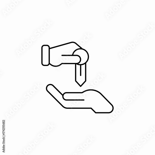 hand giving key icon sign vector