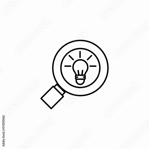 magnifying glass idea icon sign vector