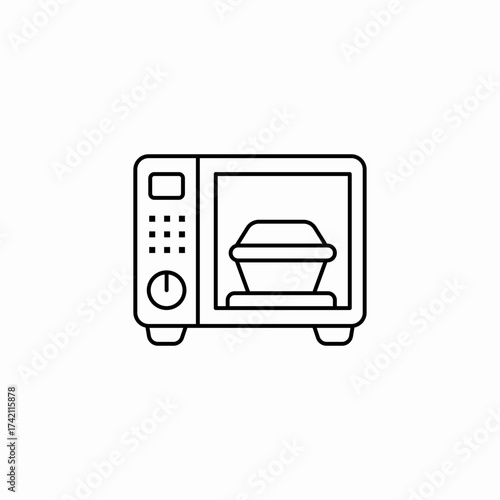 microwave oven warming icon sign vector