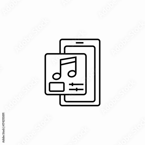 mobile music app icon sign vector