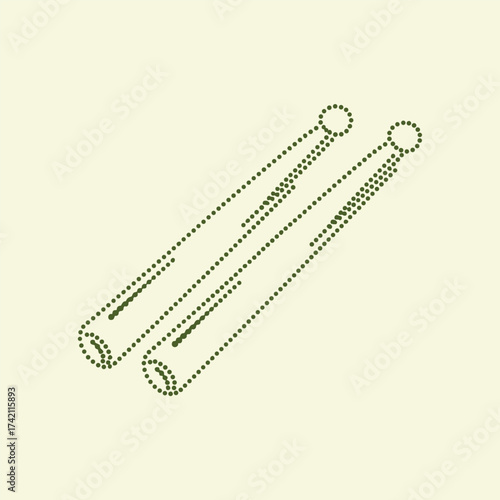 Two slender, elongated objects with rounded ends lying parallel on a light , resembling sticks or rods used in various applications