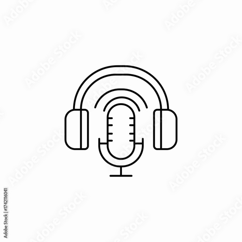 podcast audio recording icon sign vector