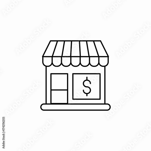 retail store front icon sign vector