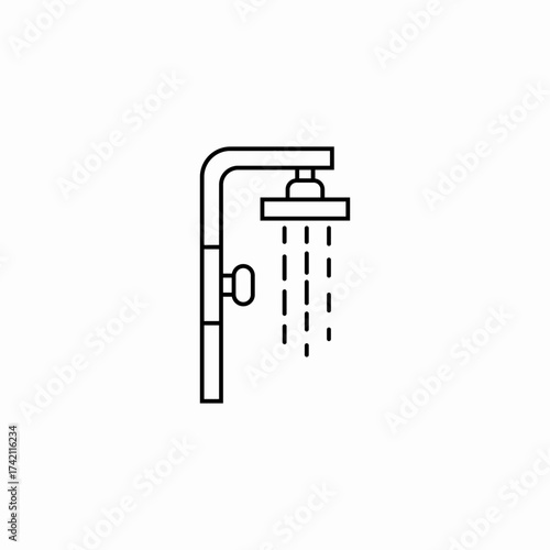 running water showerhead icon sign vector