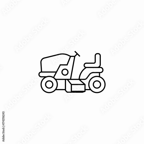 riding lawn mower icon sign vector
