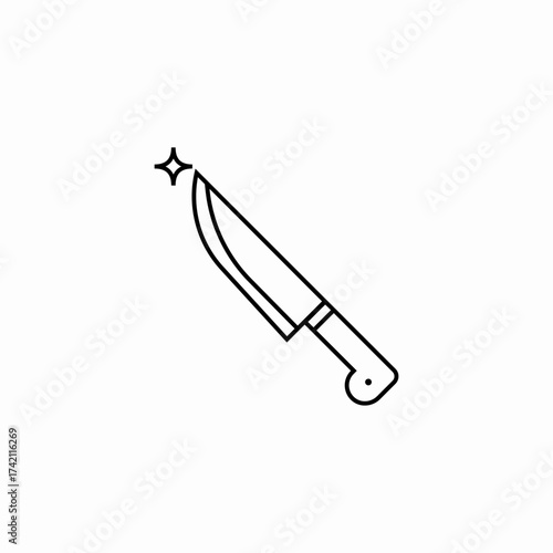 sharp kitchen knife icon sign vector