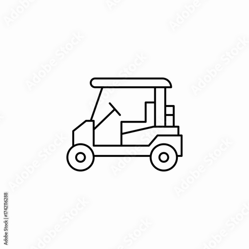 small utility cart icon sign vector
