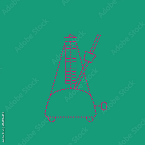 Vintage sewing machine with a spool of thread and a needle, representing textile craft and needlework tools on a solid