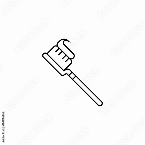 toothpaste toothbrush oral care icon sign vector