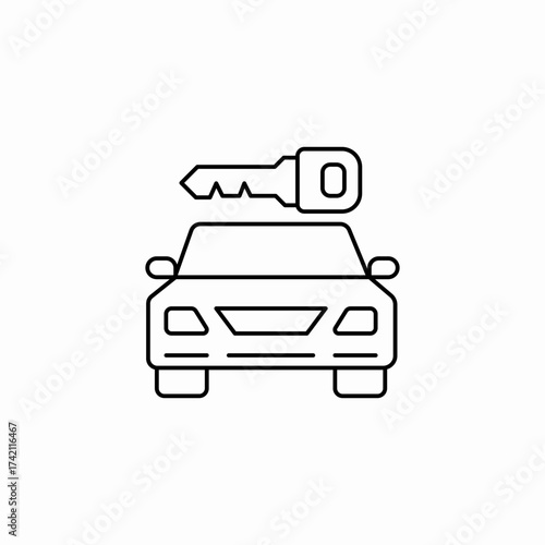 vehicle rental service icon sign vector