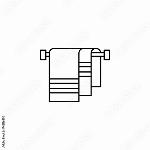 towels on rack icon sign vector