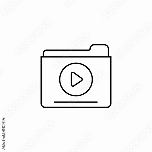 video folder media icon sign vector