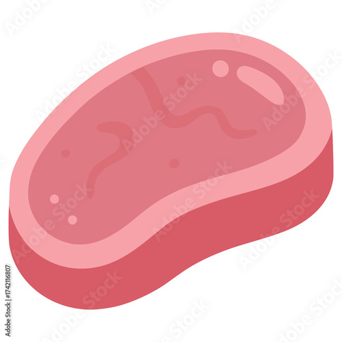 cutlet forcemeat beef food flat color vector illustration template design