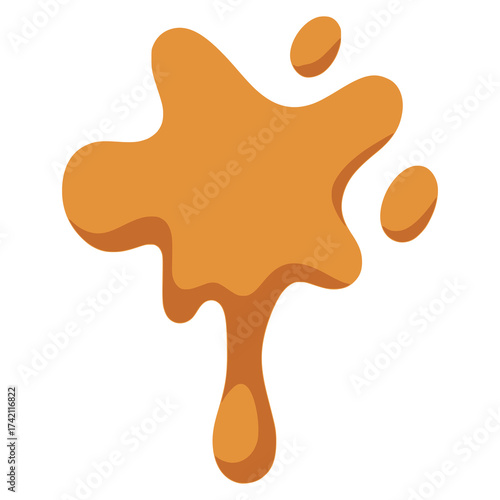 orange slime splash spatter dirt flat color vector illustration template design