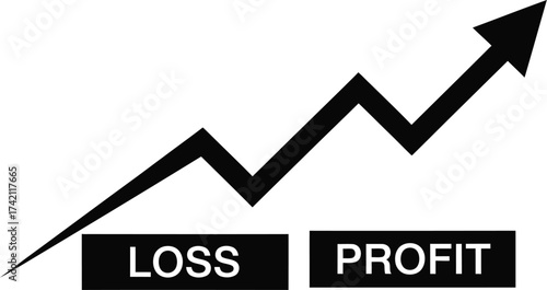 Stock market profit and loss analysis financial growth chart editable stock