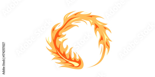 Circular Flame ring with Orange tones