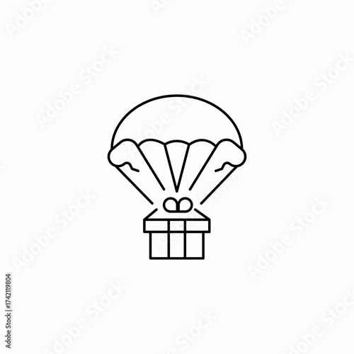 airdrop gift delivery icon sign vector