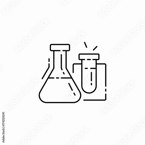 chemistry lab glassware icon sign vector