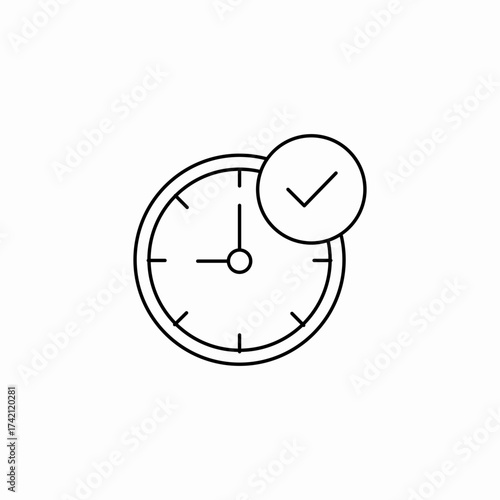 clock time approved icon sign vector