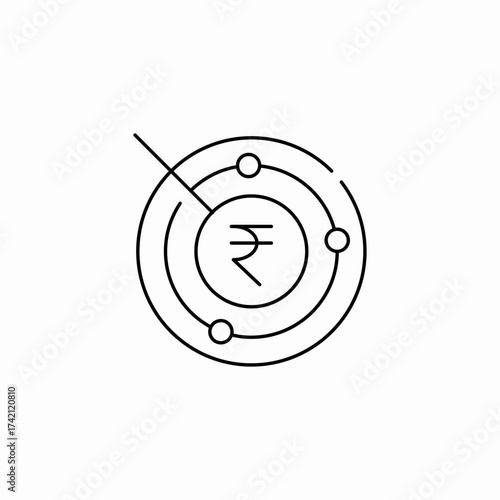 financial target tracking icon sign vector
